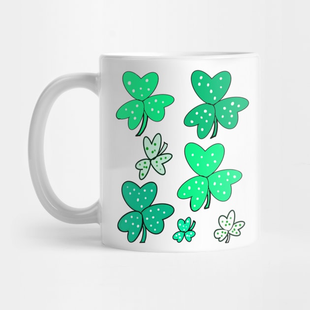 Clover Shamrocks - green three leaf clovers shamrock. The National flower of Ireland The best Irish gift ideas 2022 by Artonmytee